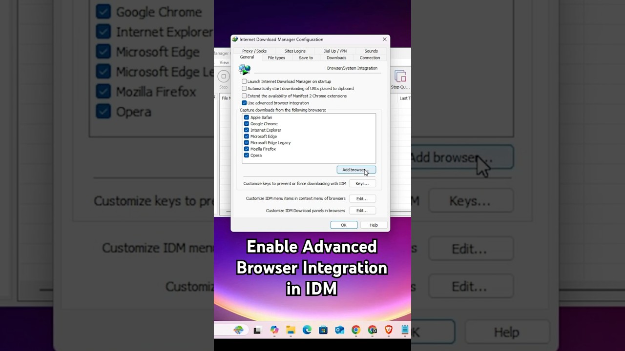 How to Enable Advanced Browser Integration in Internet Download Manager - IDM