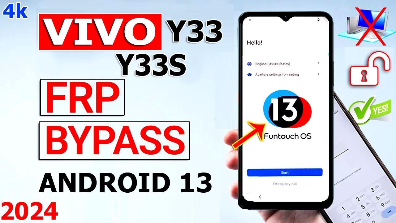 Vivo Y33/Y33s Frp Bypass Android 13 Without Pc 2024 ✅ Reset Option Not Open Frp Unlock 100% Working✅