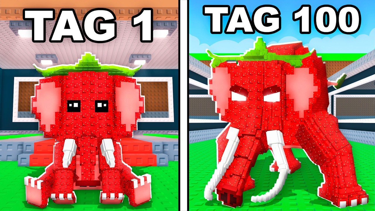 Ich Überlebe 100 Tage Als Strawberry Elephant in Steal A Brainrot...