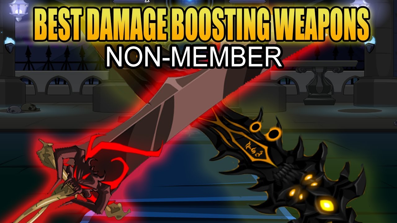 AQW- TOP 10 BEST NON-MEMBER DAMAGE BOOSTING WEAPONS IN 2020(AND HOW TO GET)