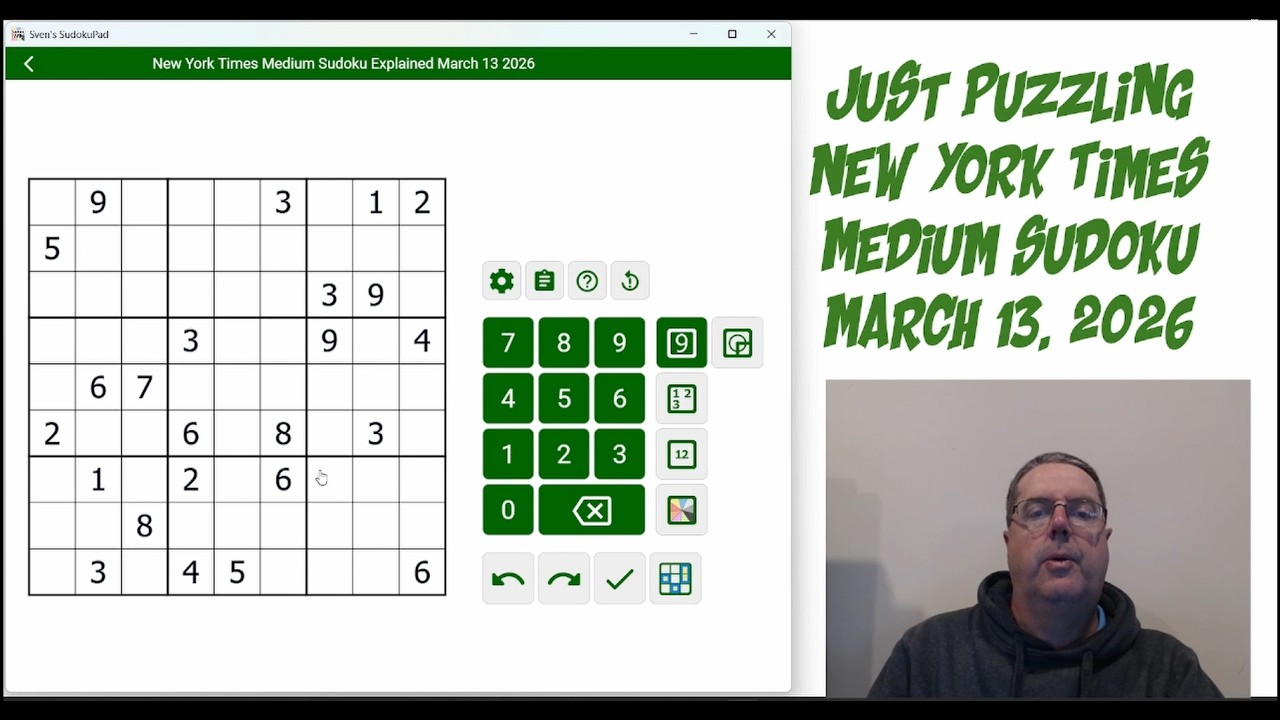 New York Times Medium Sudoku March 13 2026