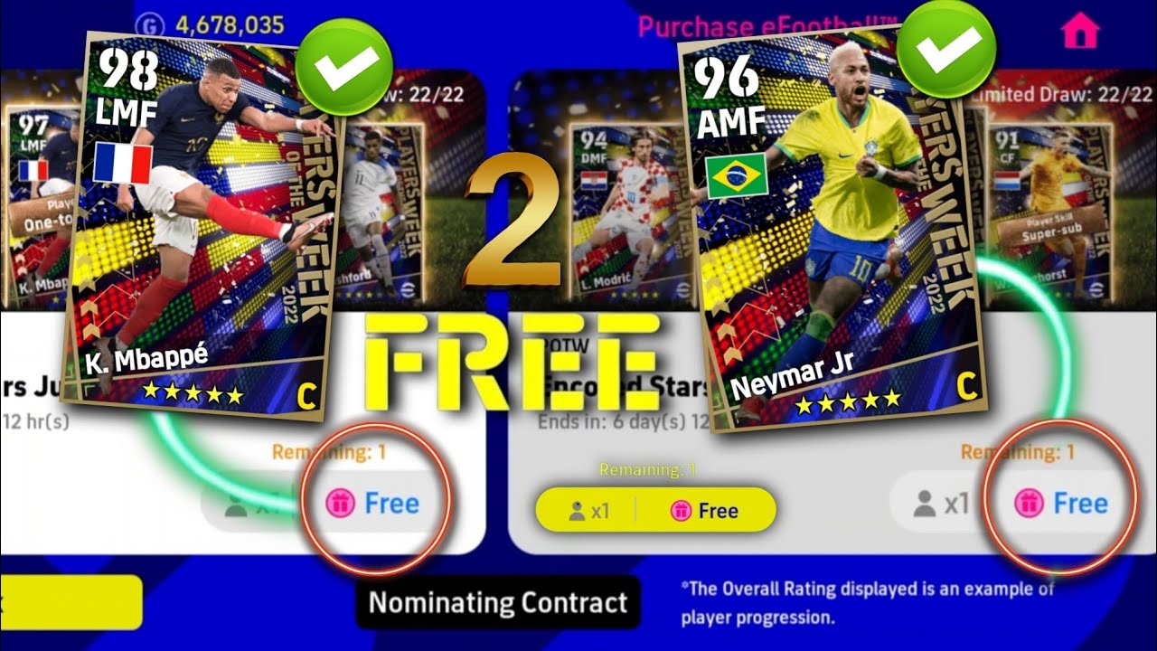 2 Free SPIN ✅🔥 Potw Free Try Pack Opening &bull; 100 RATED Mbappe Target #efootball #freetry #shorts