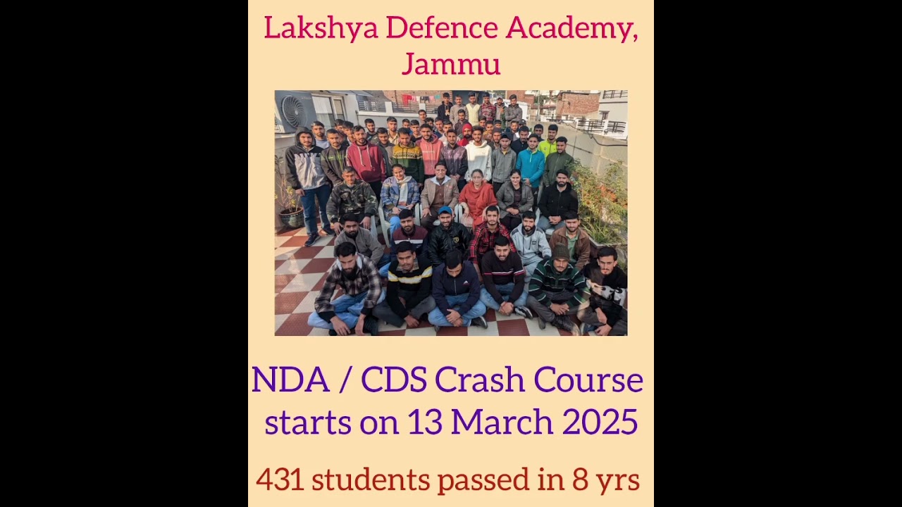 NDA coaching / CDS coaching / NDA Crash Course / CDS Crash Course / NDA 2025 / CDS 2025 / Lakshya