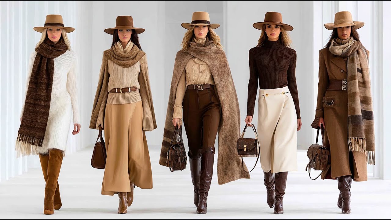 Ralph Lauren осень/зима 2025/26: коричневый, бежевый и верблюжий стиль для элегантных женщин