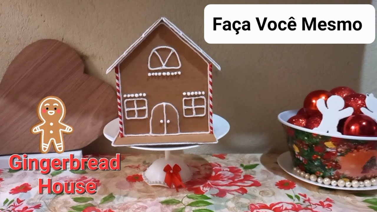 DIY - Casa de Gengibre feita de papelão - Especial de Natal 🎄
