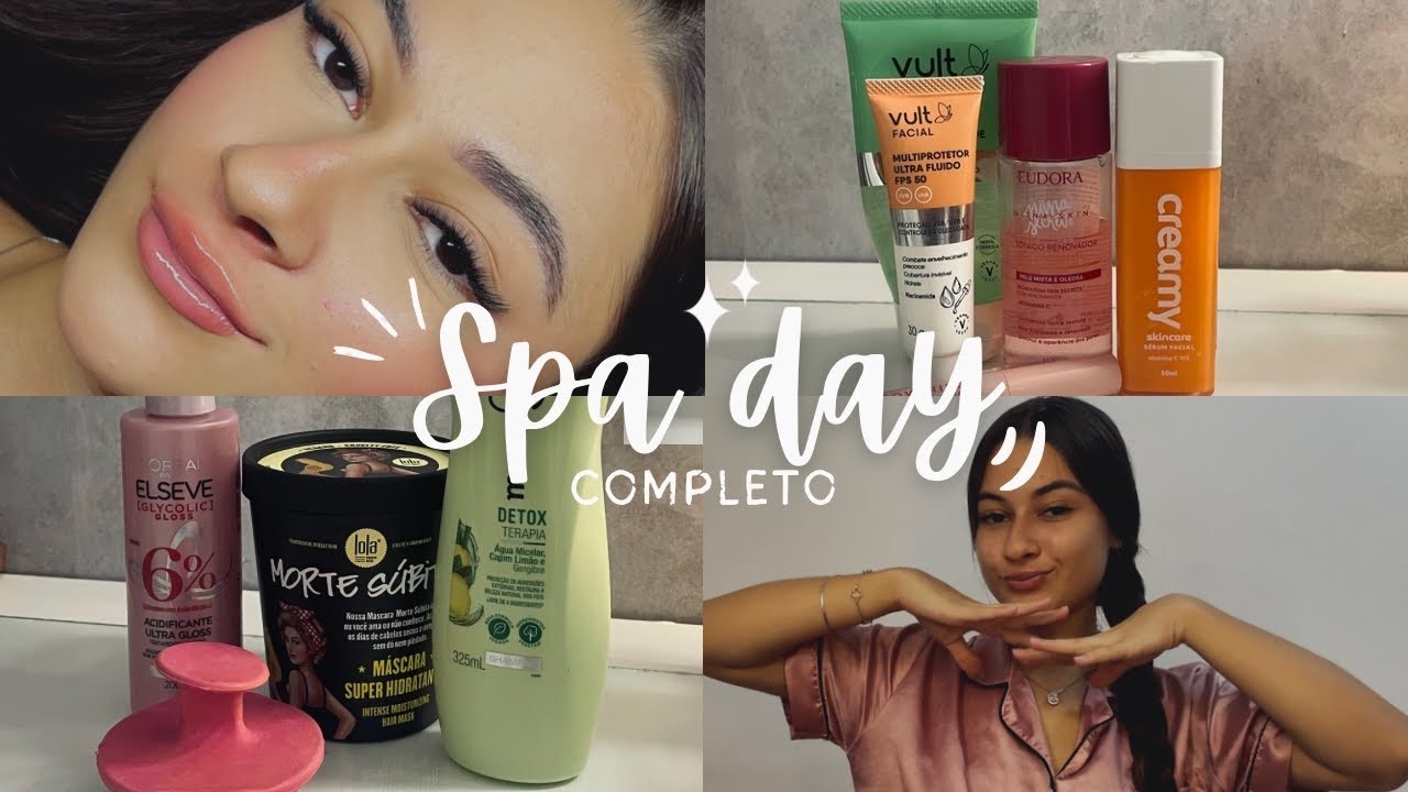 SPA DAY COMPLETO🧘🏻‍♀️✨🎀 | SKINCARE | CUIDADOS COM CABELO | CUIDADOS COM O CORPO | EXTENSÃO DE CÍLIOS