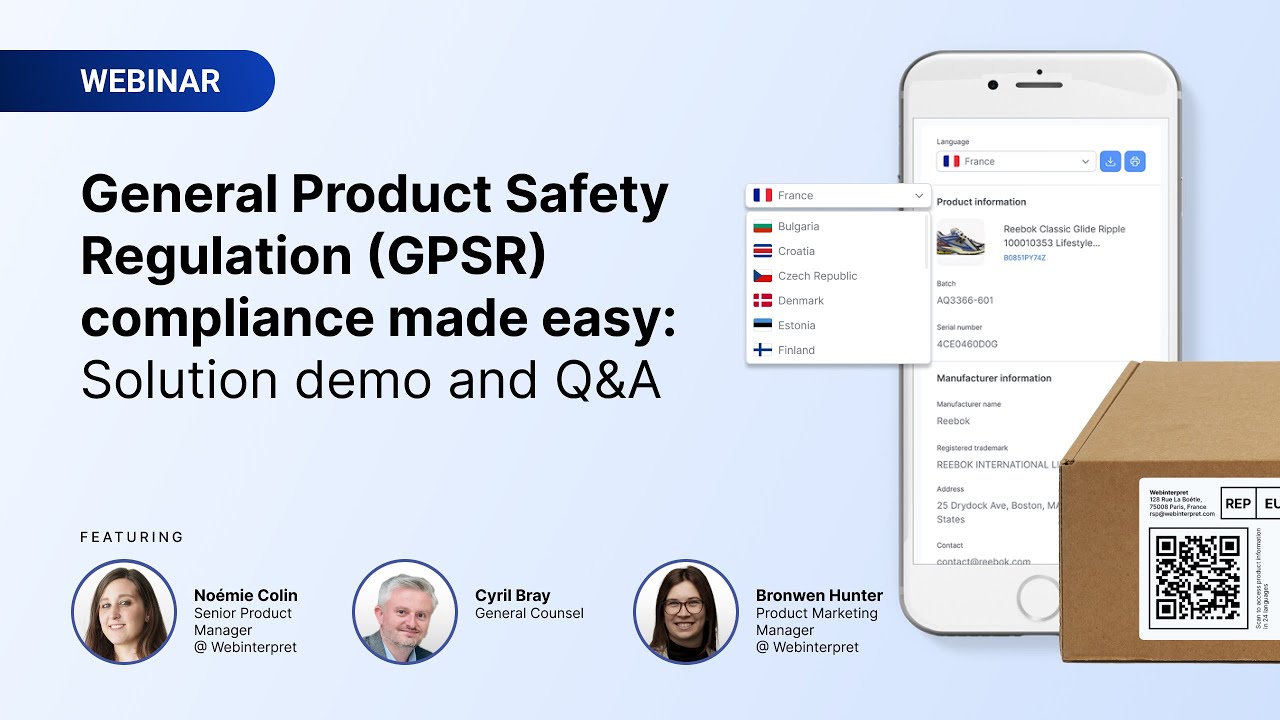 General Product Safety Regulation (GPSR) compliance in action: Solution demo and Q&A