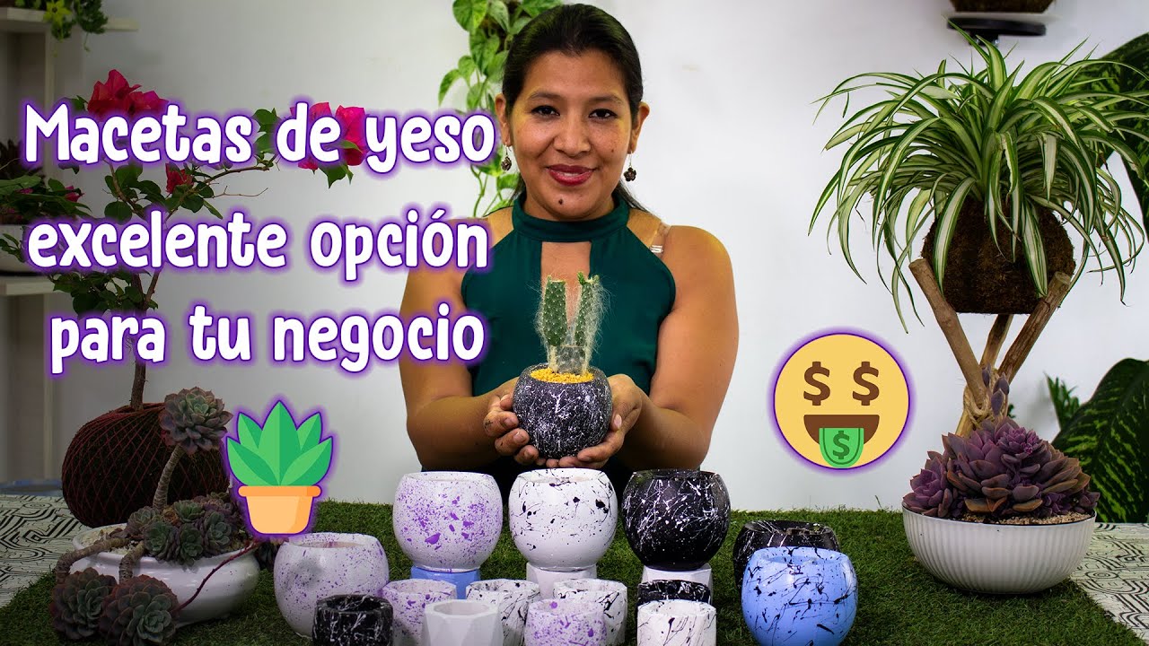 COMO PINTAR E IMPERMEABILIZAR MACETAS DE YESO / Excelente opción para negocio 🤑