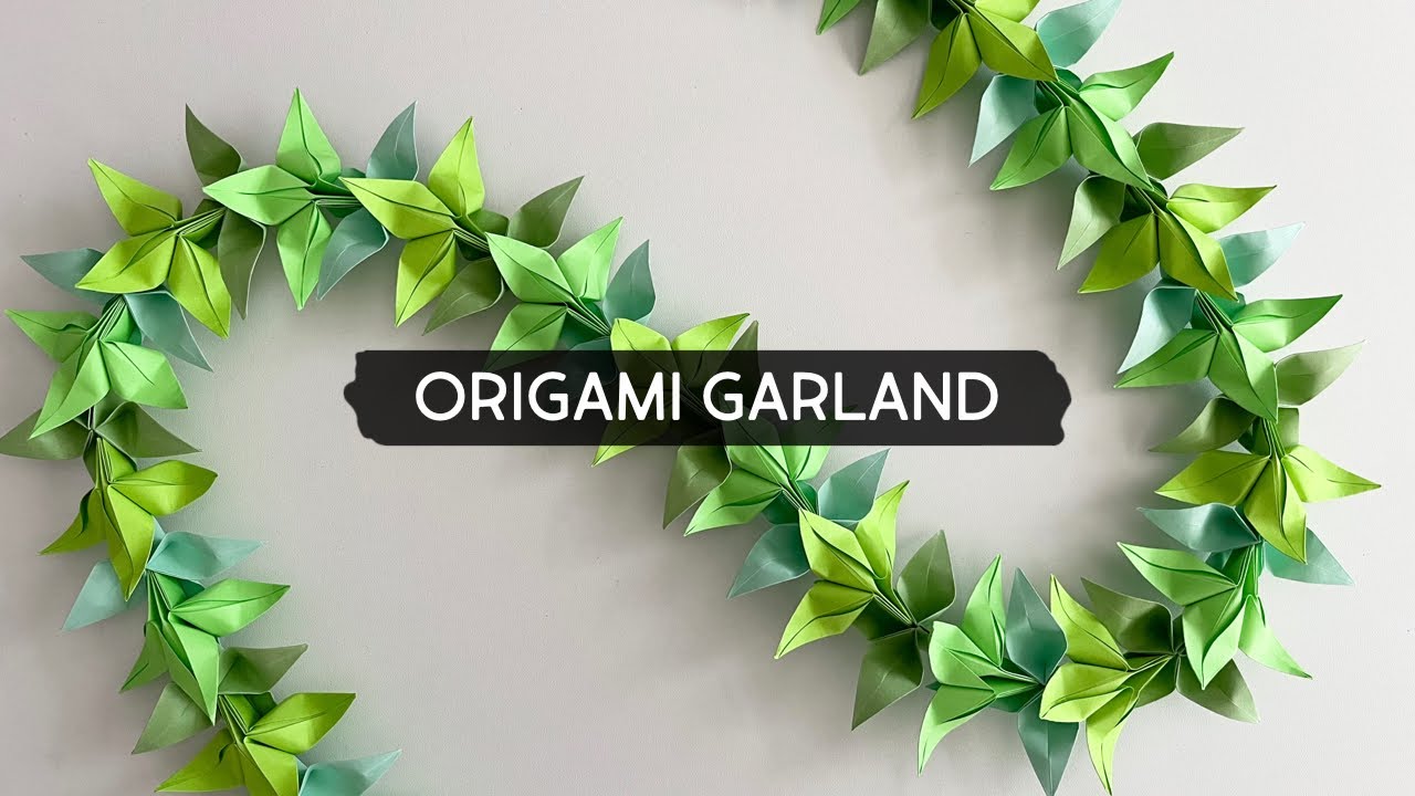 Making a Garland with Origami Leaves