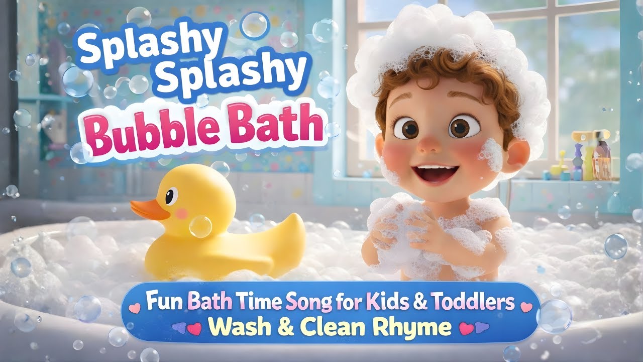 Splashy Splashy Bubble Bath | Bath Time Song for Kids & Toddlers | Fun Wash & Clean Rhyme