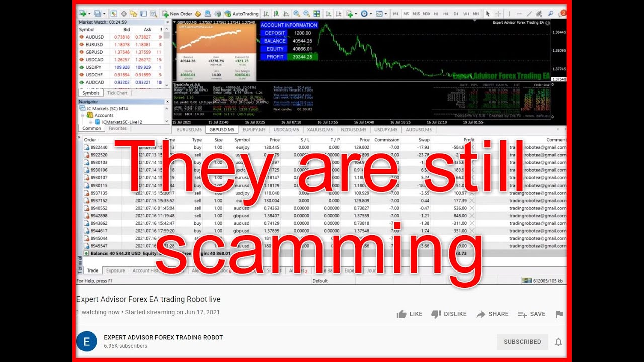 Expert Advisor Forex EA trading Robot live/SCAM