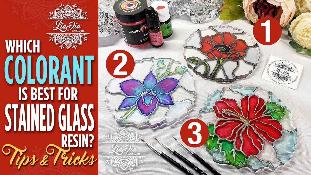 Create GORGEOUS Stained Glass Designs with these Beautiful Colorants! How to Paint on Epoxy Resin