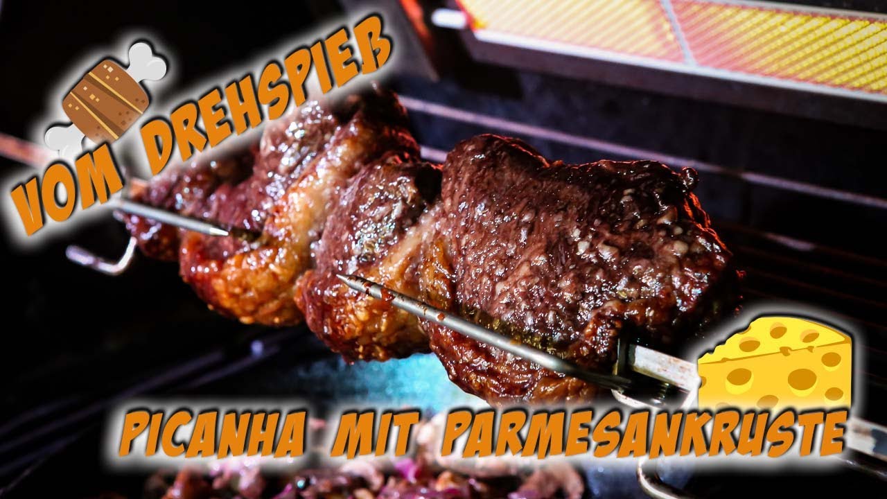 🍖 Fleisch vom Drehspieß: PICANHA mit 🧀 PARMESANKRUSTE vom Grill♨️!