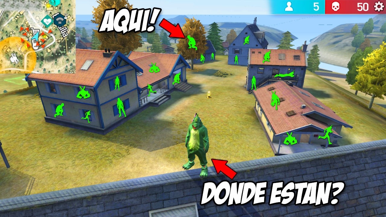 ESCONDITE en TODO el MAPA en FREE FIRE! 😂 *muy facil* MOMENTOS GRACIOSOS FREE FIRE