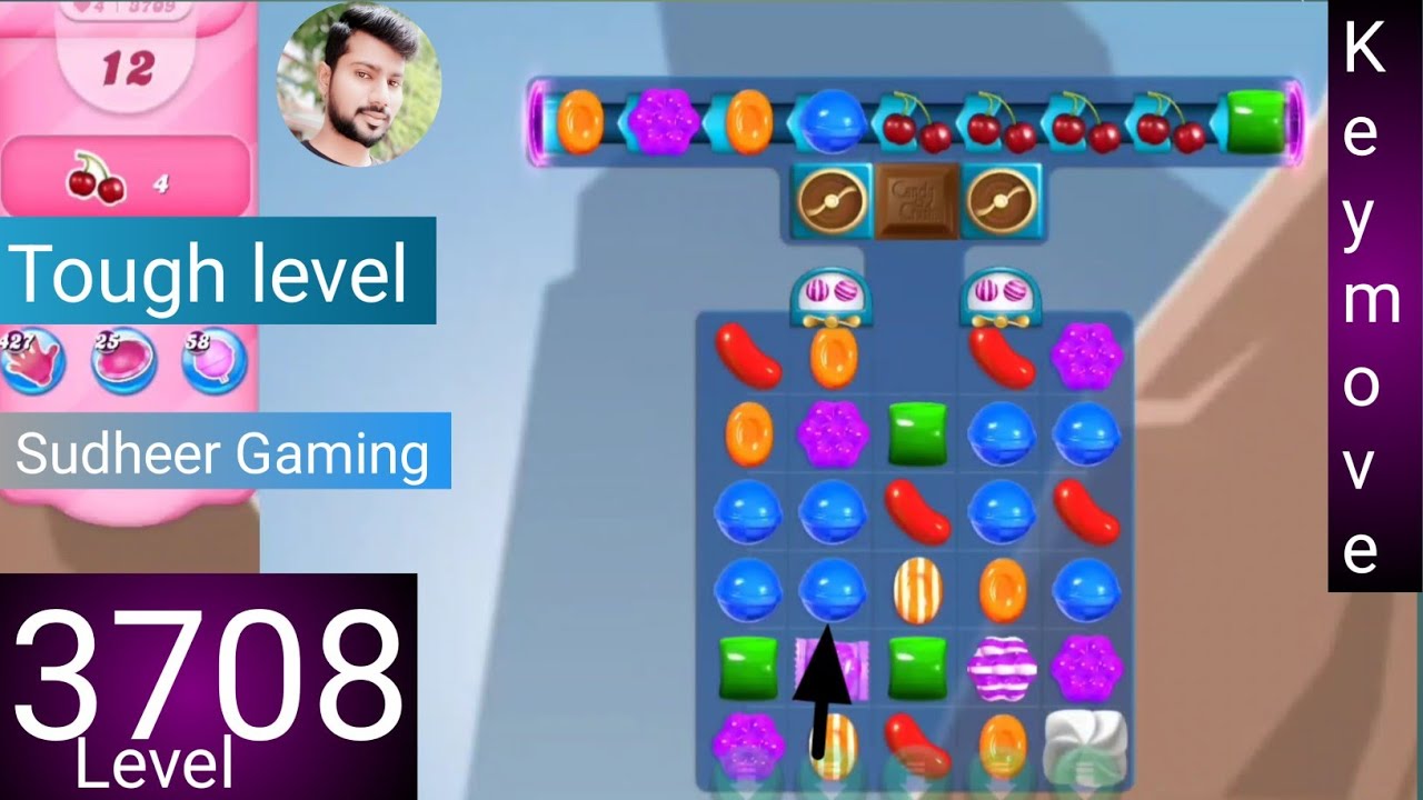 Candy crush saga level 3708 । No boosters । Tough level । Candy crush 3708 help। Sudheer Gaming