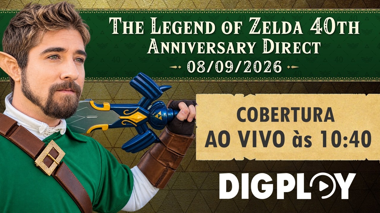 Cobertura da The Legend of Zelda 40th Anniversary Direct &ndash; 08/09/2026 [Em portugu&ecirc;s] - Canal DIGPLAY