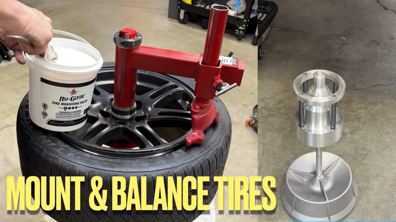 Шиномонтажный станок Harbor Freight с адаптером Lucid и балансировочным станком