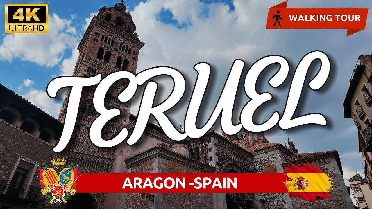 TERUEL 4K❤️The city of lovers❤️🚶‍♀️WALKING TOUR🚶‍♂️☀️ Aragon SPAIN☀️