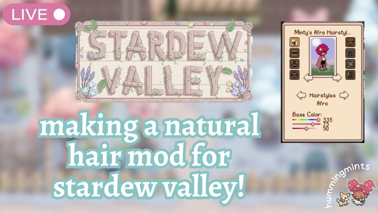 🌷💗 making a natural hair mod for stardew valley~ 💗 (horizontal)