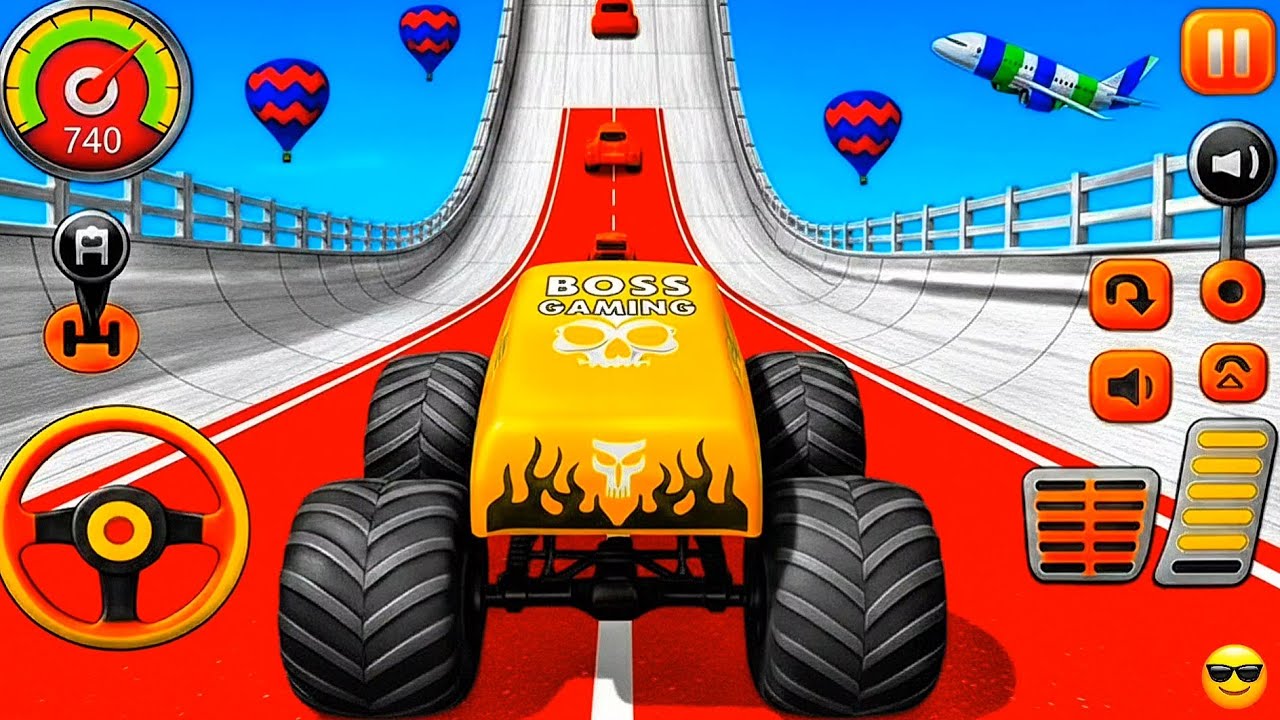 Impossible Monster Truck Stunt Racing 🔥 Mega Ramp Challenge | BossMegaRamp