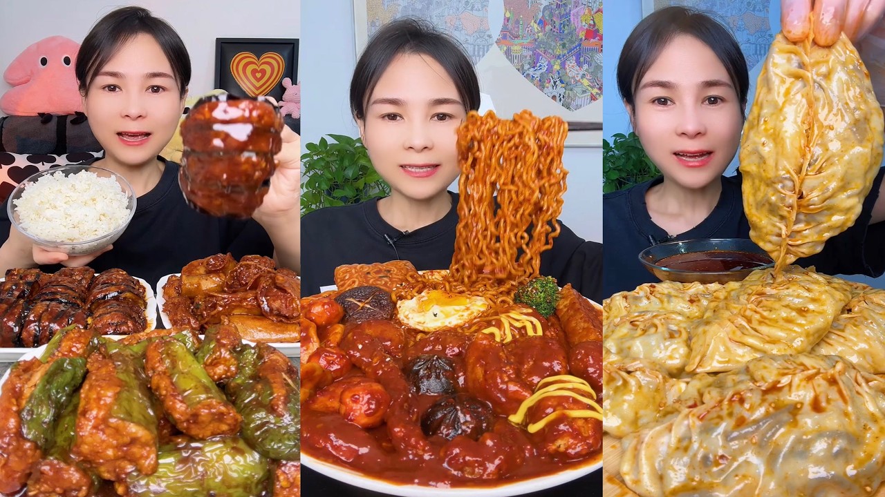 【ASMR】【MUKBANG】SPICY BRAISED PORK BELLY | EATING SHOW |CHINESE MUKBANG |食べ |吃播 #eating #food #170