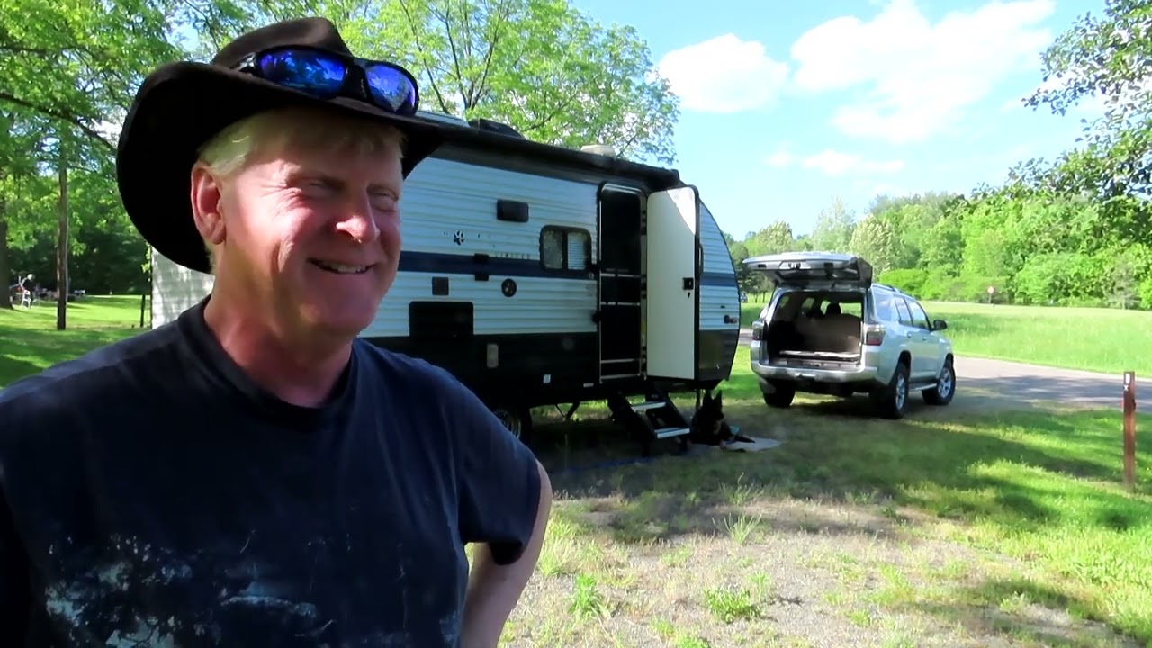 Camping in the low rent area of a great campground. Tompkins COE Camp on Cowanesque Lake in N. PA