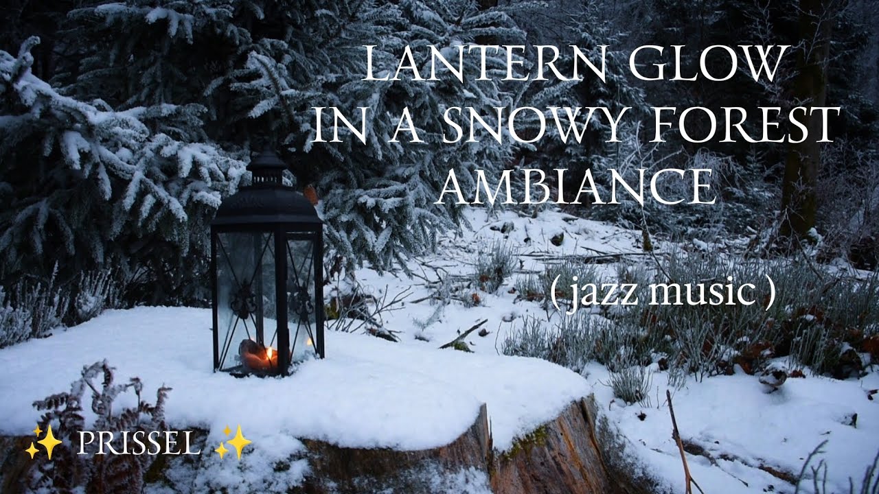 ✨❄️🎵 JAZZ AMBIENCE Cozy Snow Forest with Lantern & Candle Relaxing relaxation ✨