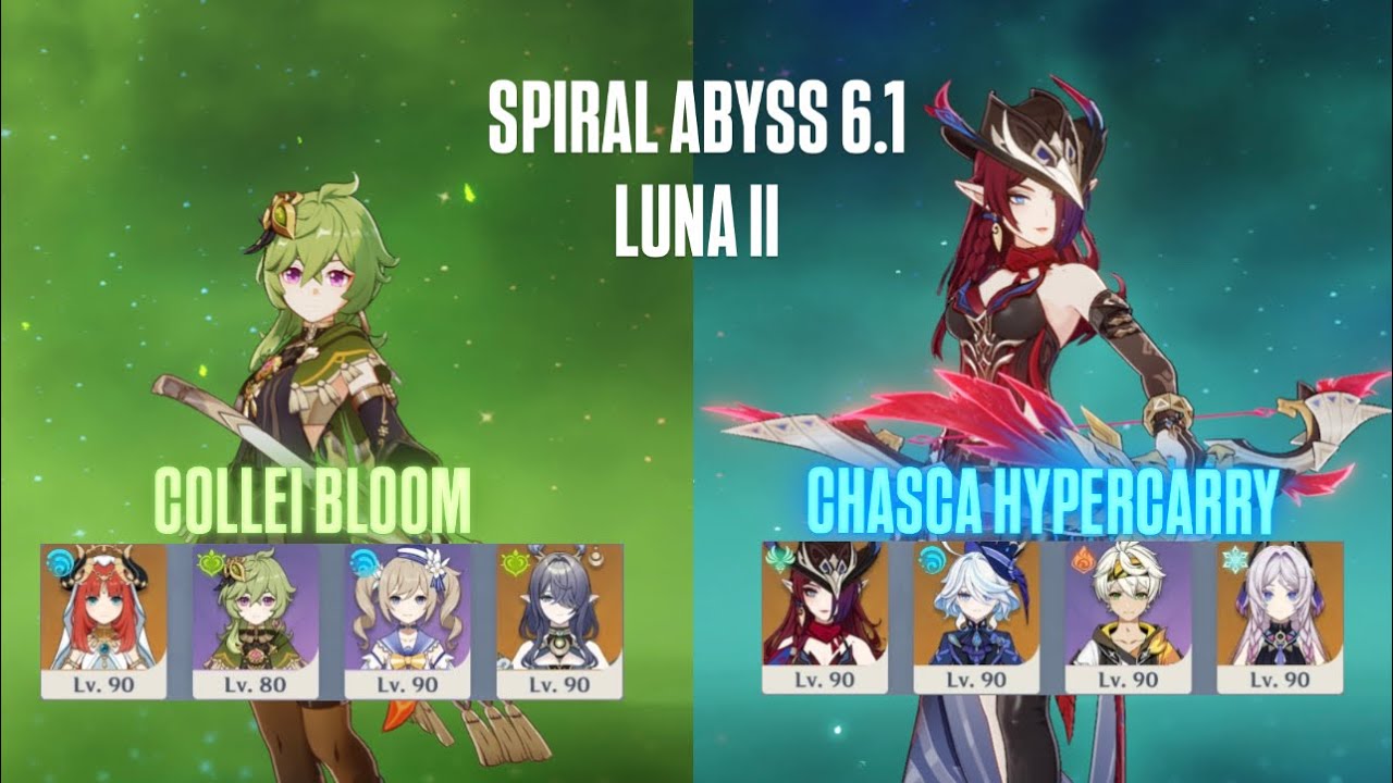 Spiral Abyss 6.1 Luna 2 | C6 Collei Bloom & C0 Chasca Hypercarry | Genshin Impact