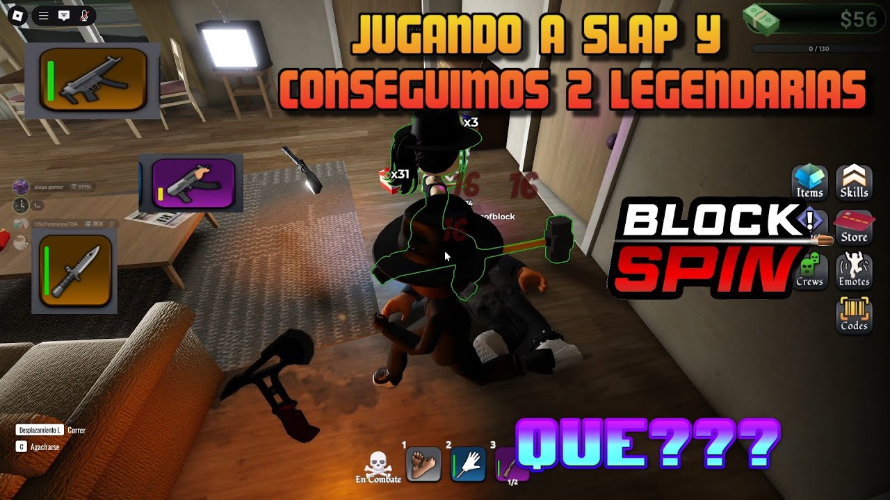🔥BLOCK SPIN🔥JUGAMOS CON SLAP Y CONSEGUIMOS 3 LEGENDARIAS FUE EPICO🔪🔪🔫🔫