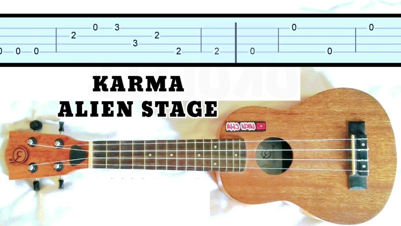 Karma Alien Stage easy fingerpicking ukulele tab slow tutorial 