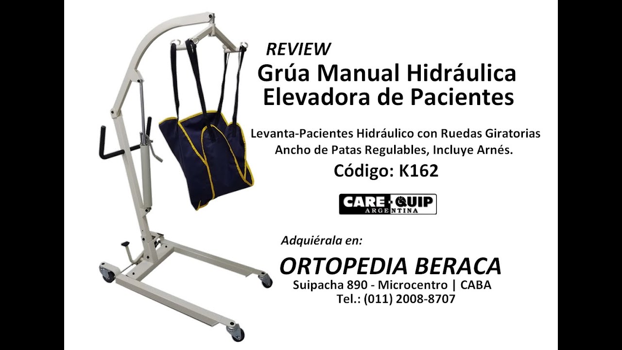 GRUA MANUAL HIDRAULICA ELEVADORA DE PACIENTES | CARE QUIP K162