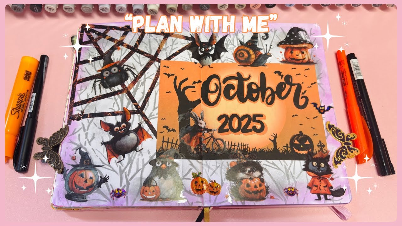 ✨PLAN WITH ME || OCTOBER 2025 BULLET JOURNAL SET UP || HALLOWEEN THEME 🎃💜 #planwithme #october2025 