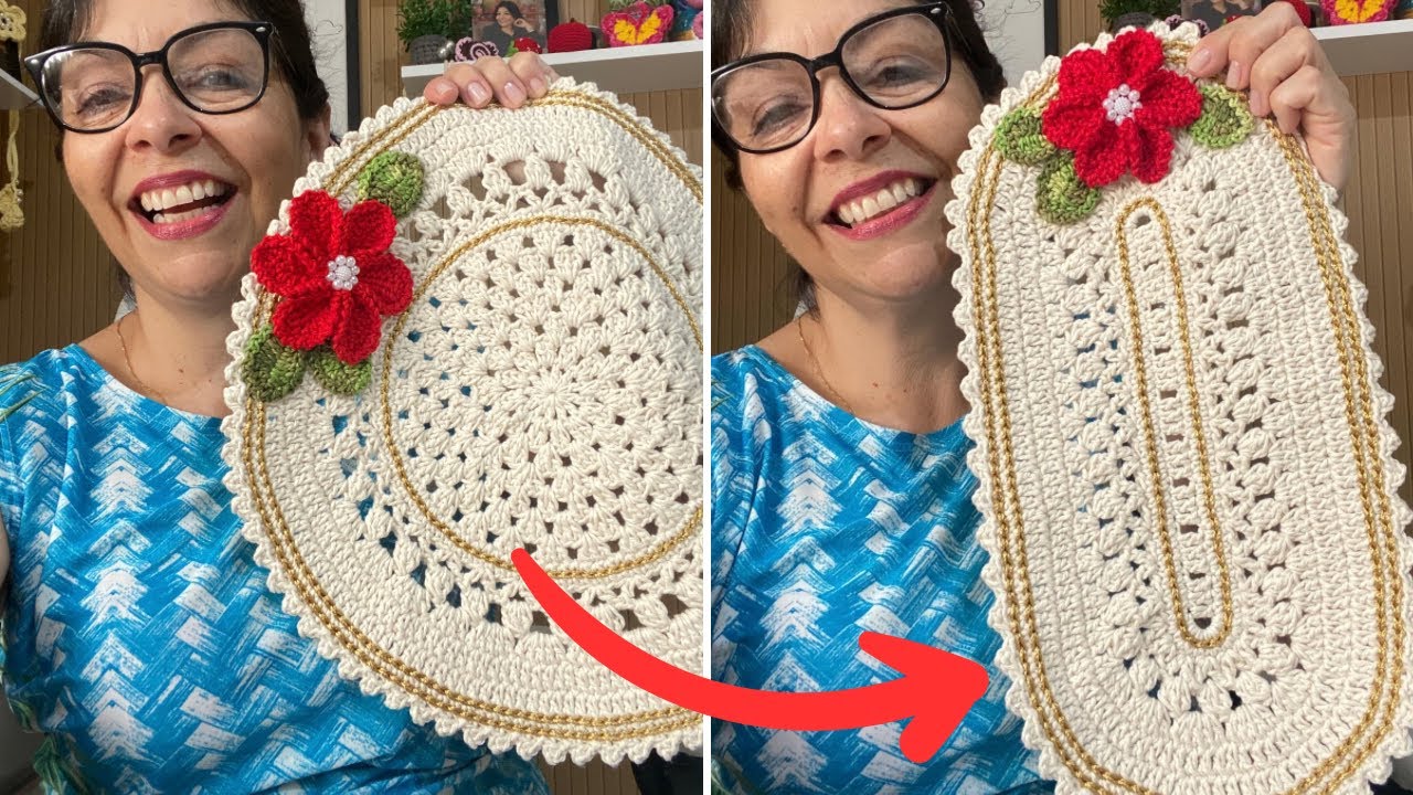 Toalhinha oval 🌺#passoapasso #crochet #tutorial #handmade 