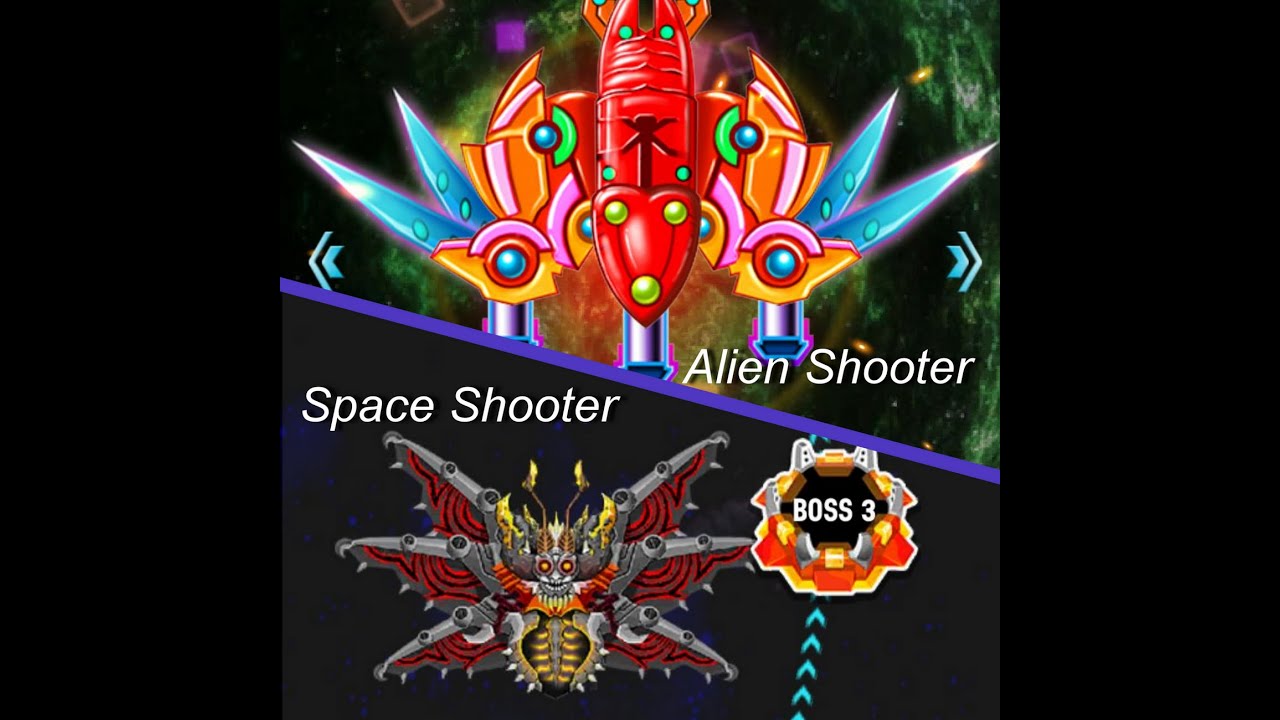 Space Shooter. Boss 3 Vs Alien Shooter Boss 3