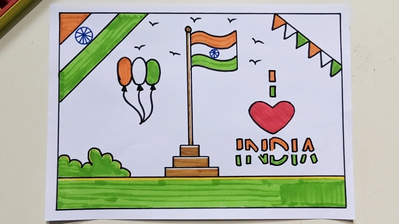 Republic day drawing easy / Republic day poster drawing / happy republic day drawing / republic day 