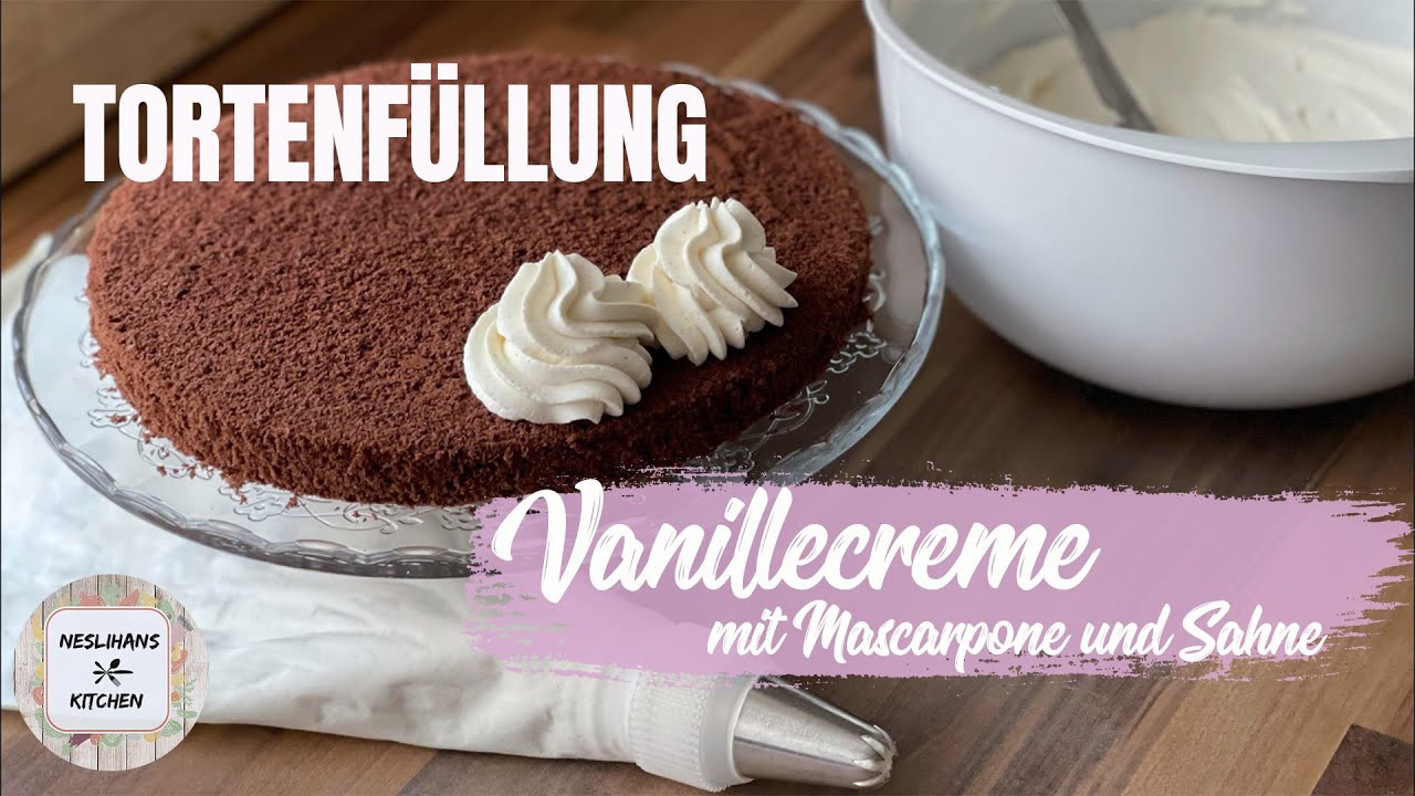 Tortenfüllung Vanille Mascarpone/Mascarpone-Sahne Creme/Vanilyalı pasta kreması/Vanilla frosting