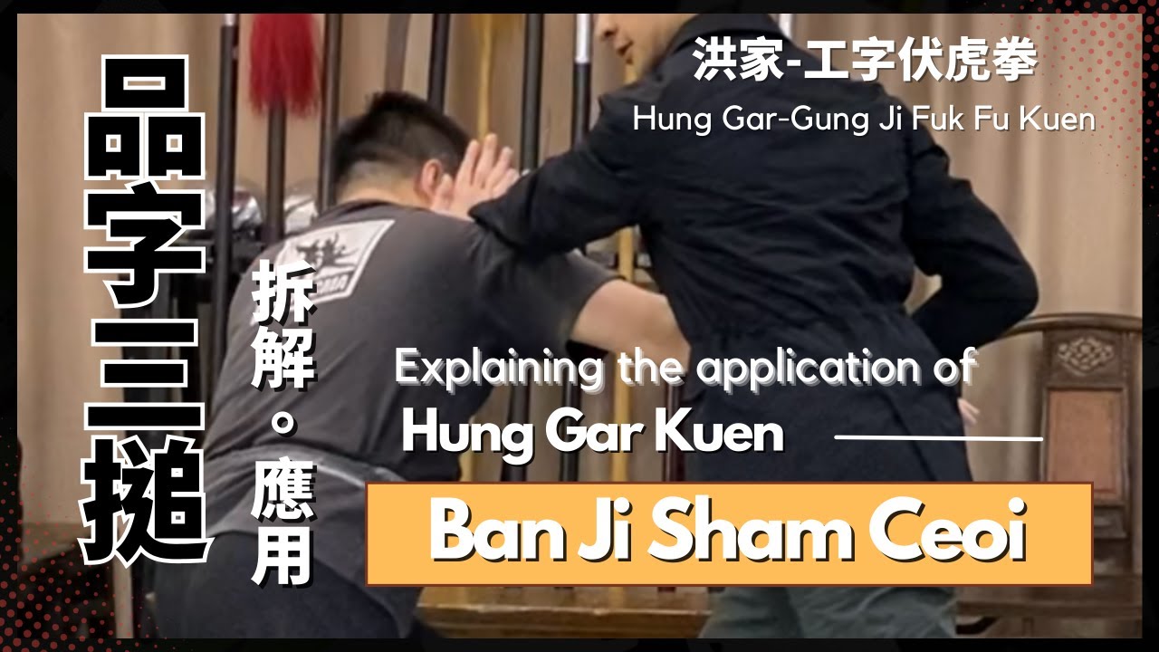 拆解洪家工字伏虎拳-品字三搥的應用 Explaining the  application of Hung Gar Kuen-Ban Ji Sham Ceoi