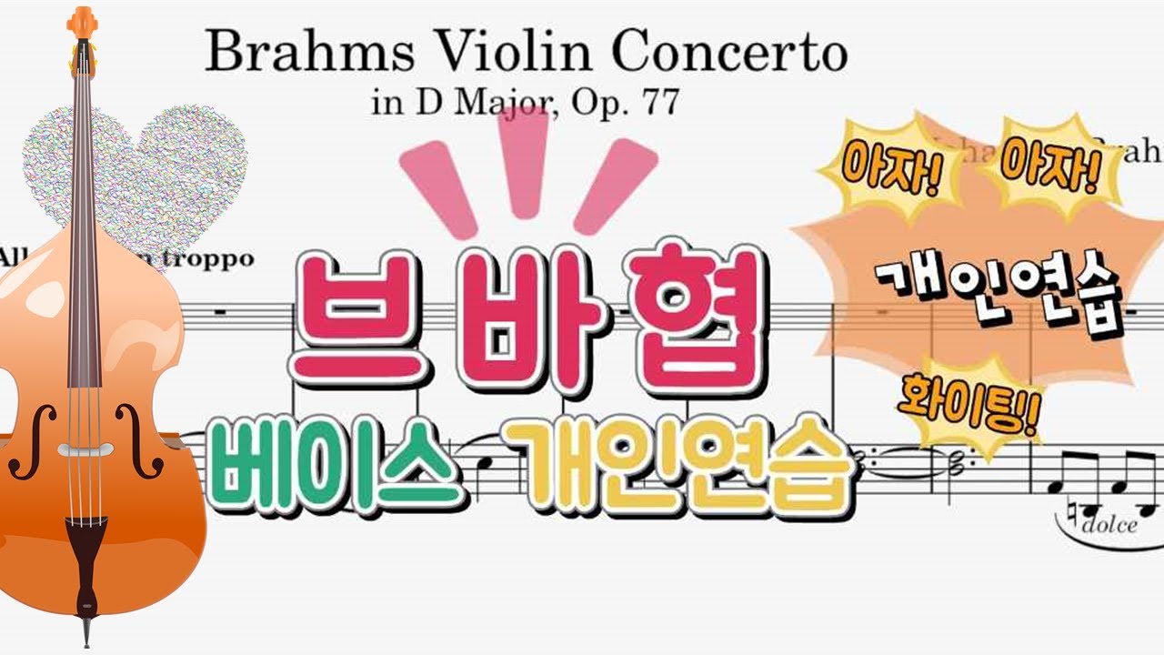 브람스 바이올린 협주곡 전악장 더블베이스 개인연습 (😍솔리스트와의 단독 리허설🎶) (Brahms  Violin Concerto for Bass)