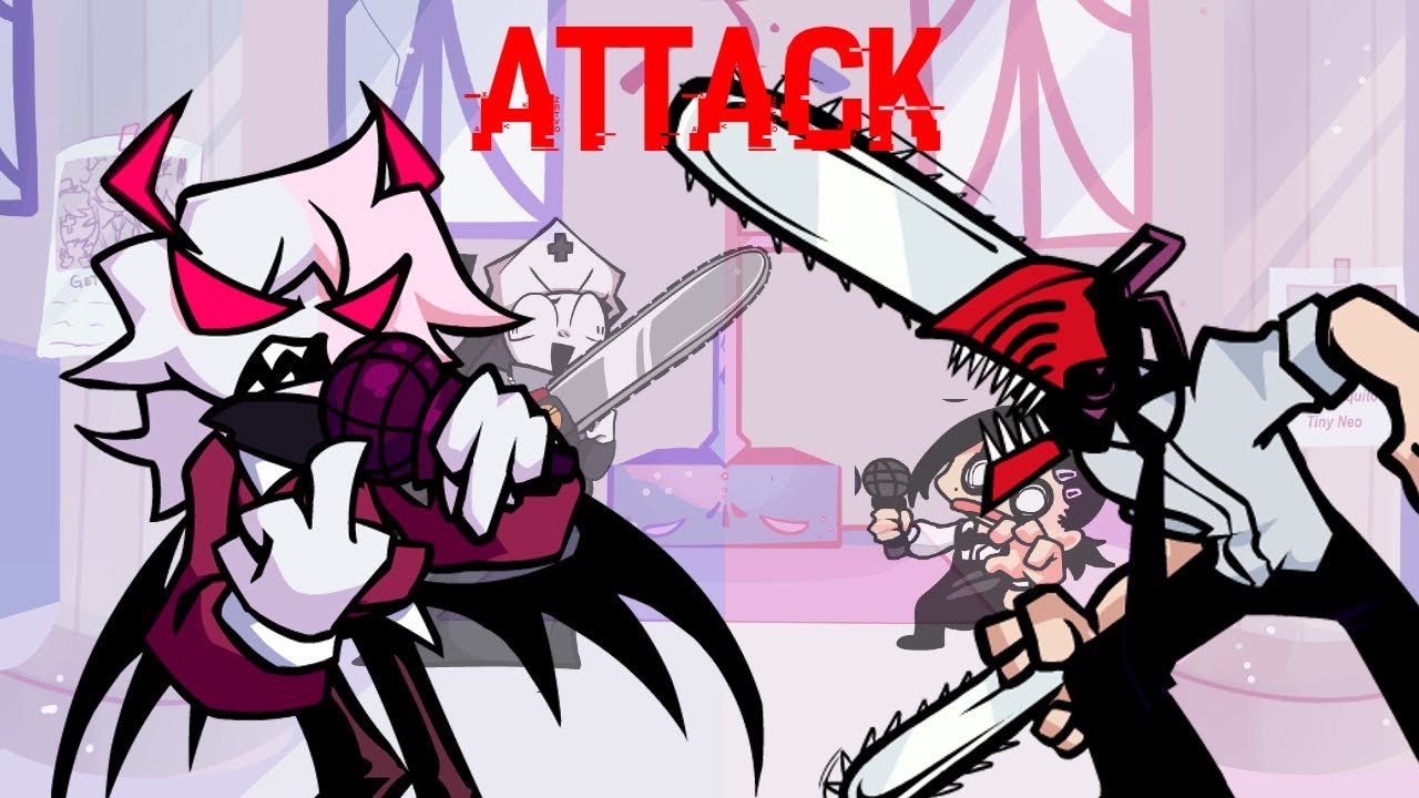 FNF Attack But It's Selever Vs Chainsawman (1 Vs 2)