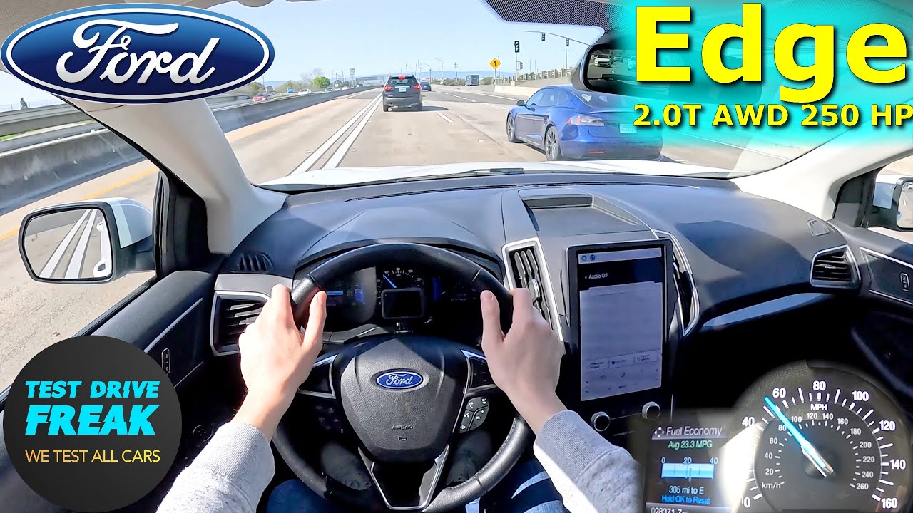 2024 Ford Edge SEL 2.0T AWD 250 HP HIGHWAY DRIVE POV SAN JOSE CALIFORNIA with Fuel Consumption