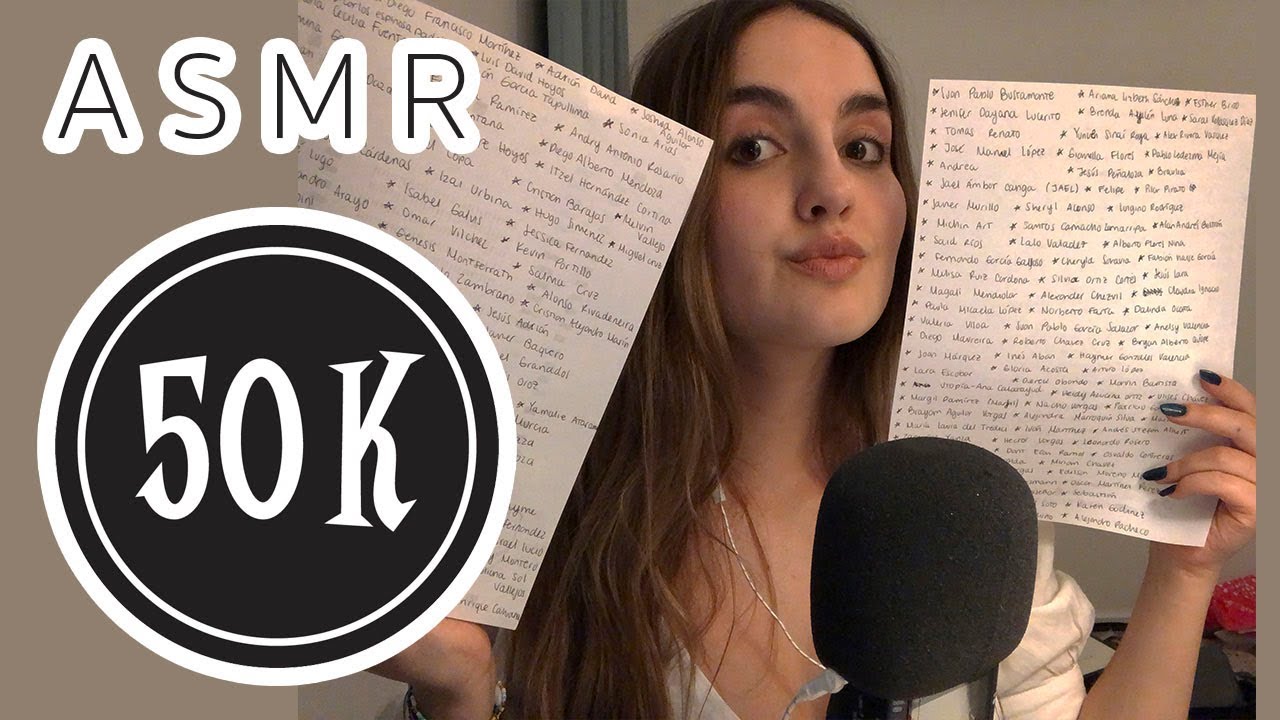 ASMR - SUSURRANDO SUS NOMBRES  (ESPECIAL 50K)