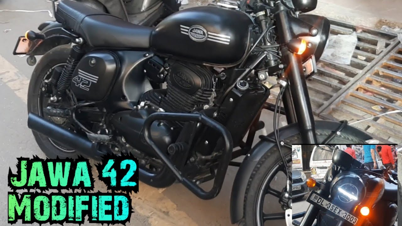 Jawa 42 Modification 😍 ♥  Exhaust Modified , Sintac  Led turn Indicator , Minus Headlight 💖😍