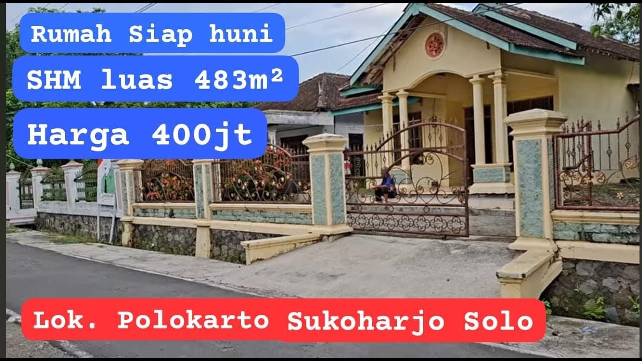 TERJUAL..Rumah Siap Huni,  dekat kota Solo. SHM luas 483m² hrg 400jt.LOk Polokarto Sukoharjo