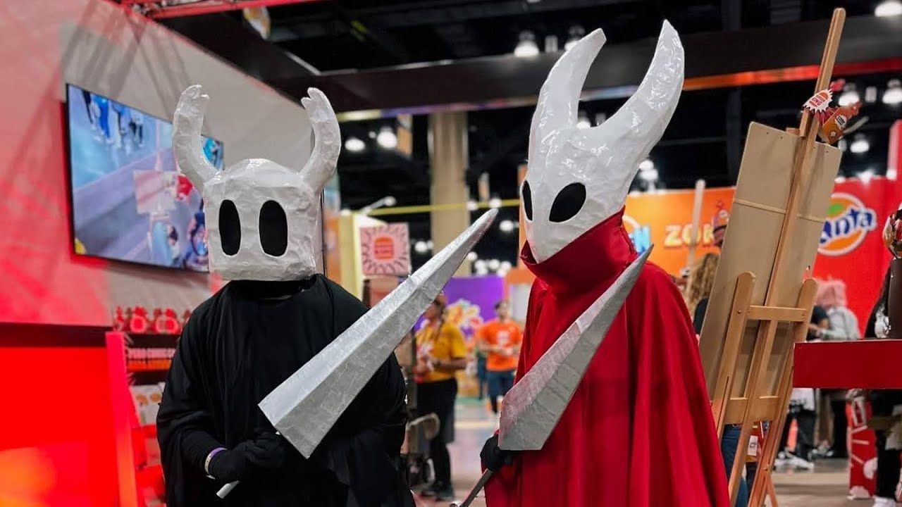 Creando nuestros Cosplays de Hollow Knight + Comic Con 2023 / Máscaras y espadas de papel mache