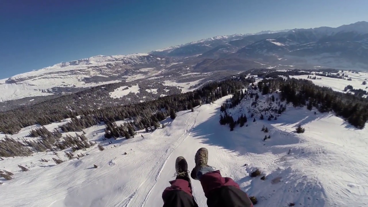 Winter Paragliding in Laax, Switzerland