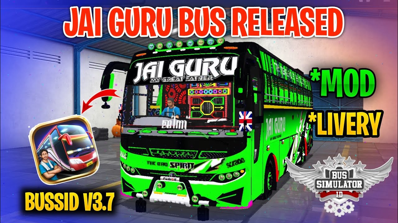 New Jai Guru Zedvega Bus Mod Tamil | Bus Simulator Indonesia | JaiGuru Bus Mod in Bussid #jaigurubus