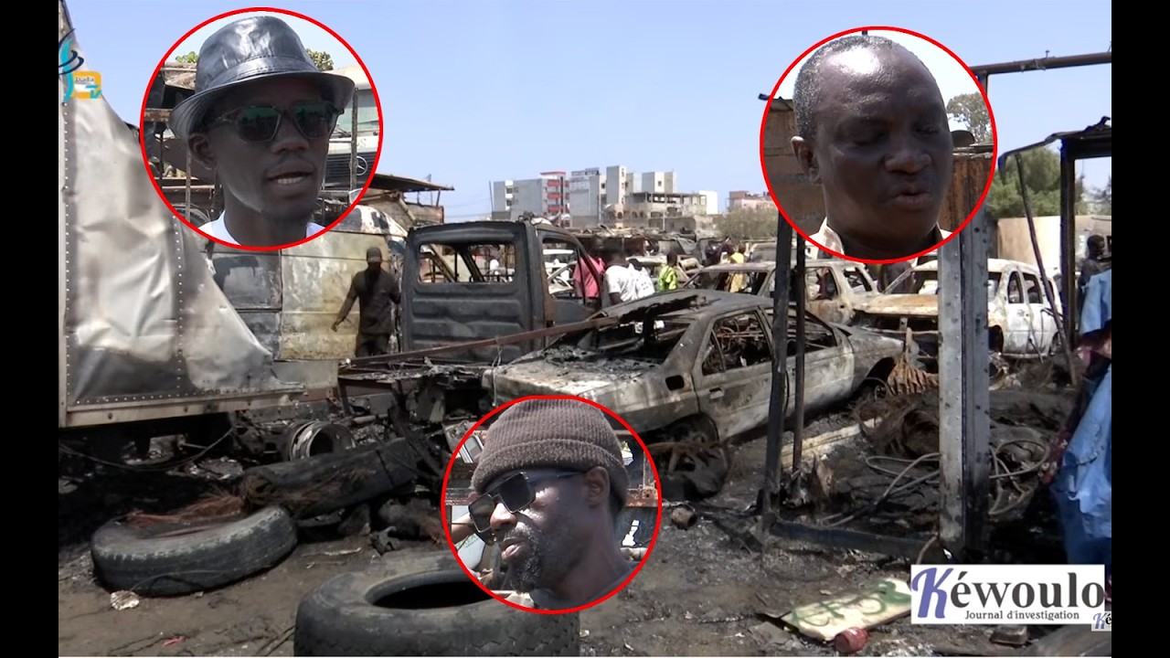 Keur Massar: Un terrible incendie ravage des dizaines de véhicules au garage de Ndiaga Ndiaye