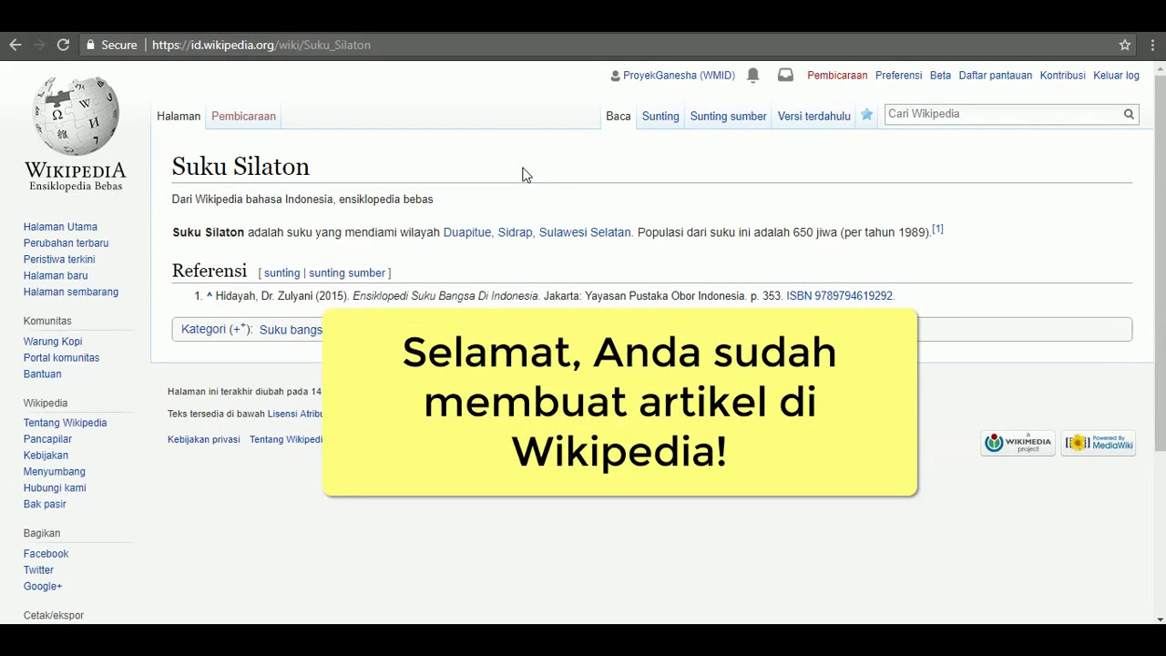 Tutorial Wikipedia - Membuat artikel baru dengan Visual Editor
