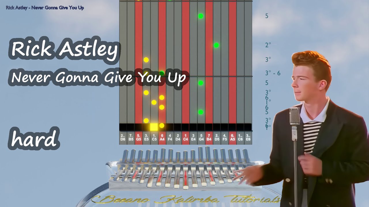 Kalimba tutorial:  Rick Astley - Never Gonna Give You Up