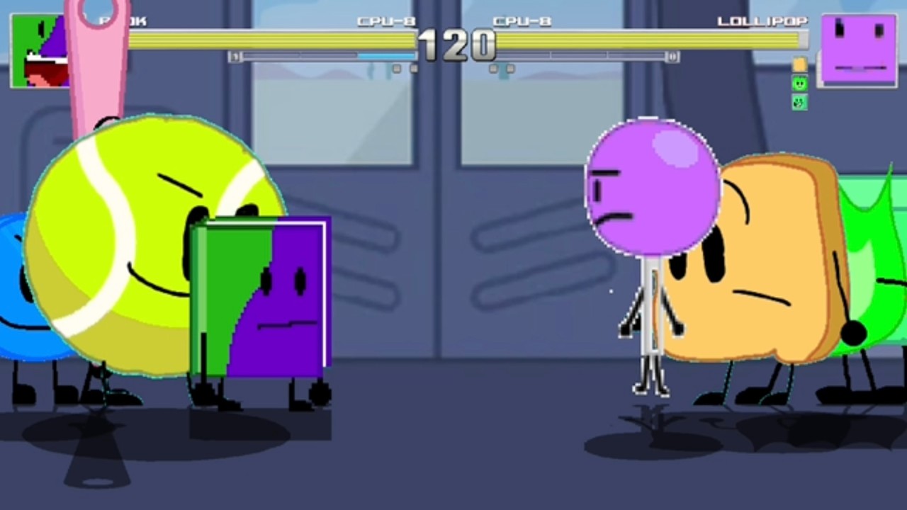 Book/Tennis Ball/Needle/Coiny vs. Lollipop/Woody/Firey/Blocky (BFDIA vs. BFB Final 8) | M.U.G.E.N